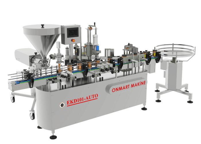 EKD-101 (100ML – 1000ML Otomatik Dolum, Kapak Kapama ve Etiketleme Makinesi)